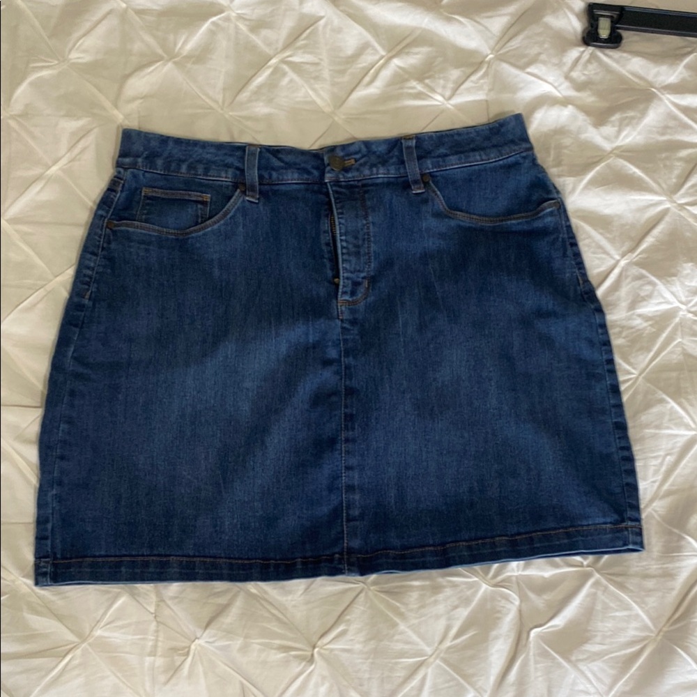 Croft and Barrow Stretch Denim Blue Mini Skirt